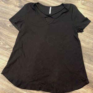 Black Tee with Criss Cross detail
